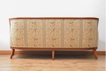中古　美品　DREXEL HERITAGE(ドレクセルヘリテイジ)　小花と鳥の図柄がかわいらしい雰囲気を醸し出す3人掛けソファ(三人掛け、3P)(R-058934)