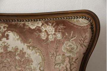 中古　美品　カリモク家具(karimoku)　domani(ドマーニ)　Louis(ルイ)XVシリーズ　優雅な佇まいの2人掛けソファ(二人掛け、2P)(R-058935)