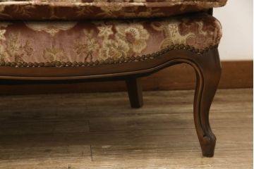 中古　美品　カリモク家具(karimoku)　domani(ドマーニ)　Louis(ルイ)XVシリーズ　優雅な佇まいの2人掛けソファ(二人掛け、2P)(R-058935)