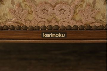 中古　美品　カリモク家具(karimoku)　domani(ドマーニ)　Louis(ルイ)XVシリーズ　優雅な佇まいの2人掛けソファ(二人掛け、2P)(R-058935)