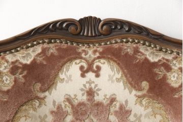 中古　美品　カリモク家具(karimoku)　domani(ドマーニ)　Louis(ルイ)XVシリーズ　優雅な佇まいの1人掛けソファ(一人掛け、アームチェア)(R-058936)