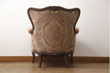 中古　美品　カリモク家具(karimoku)　domani(ドマーニ)　Louis(ルイ)XVシリーズ　優雅な佇まいの1人掛けソファ(一人掛け、アームチェア)(R-058936)