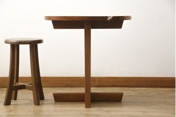 希少!　ヴィンテージ　美品　オリジナル　ジョージナカシマ　MINGUREN(ミングレン)　ラウンドテーブル(ジョージ・ナカシマ、カフェテーブル、ビンテージ)(R-058951)