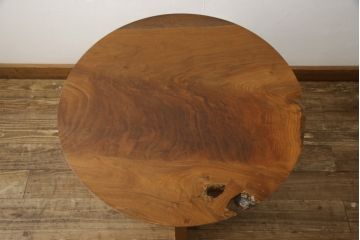 希少!　ヴィンテージ　美品　オリジナル　ジョージナカシマ　MINGUREN(ミングレン)　ラウンドテーブル(ジョージ・ナカシマ、カフェテーブル、ビンテージ)(R-058951)