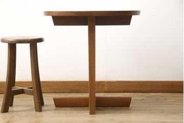 希少!　ヴィンテージ　美品　オリジナル　ジョージナカシマ　MINGUREN(ミングレン)　ラウンドテーブル(ジョージ・ナカシマ、カフェテーブル、ビンテージ)(R-058951)