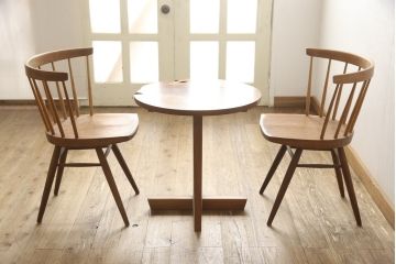 希少!　ヴィンテージ　美品　オリジナル　ジョージナカシマ　MINGUREN(ミングレン)　ラウンドテーブル(ジョージ・ナカシマ、カフェテーブル、ビンテージ)(R-058951)