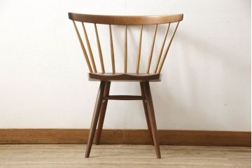 希少!　ヴィンテージ　美品　オリジナル　ジョージナカシマ　STRAIGHT BACKED CHAIR(ストレートバックチェア)　CN121　シンプルで洗練された佇まいが美しいチェア(ジョージ・ナカシマ、ダイニングチェア、板座チェア、イス、椅子、ビンテージ)(R-058952)