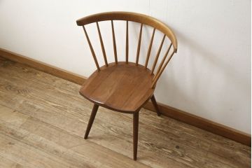 希少!　ヴィンテージ　美品　オリジナル　ジョージナカシマ　STRAIGHT BACKED CHAIR(ストレートバックチェア)　CN121　シンプルで洗練された佇まいが美しいチェア(ジョージ・ナカシマ、ダイニングチェア、板座チェア、イス、椅子、ビンテージ)(R-058952)