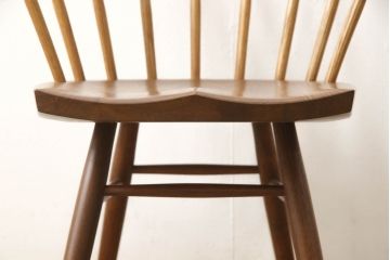 希少!　ヴィンテージ　美品　オリジナル　ジョージナカシマ　STRAIGHT BACKED CHAIR(ストレートバックチェア)　CN121　シンプルで洗練された佇まいが美しいチェア(ジョージ・ナカシマ、ダイニングチェア、板座チェア、イス、椅子、ビンテージ)(R-058952)