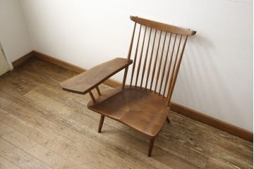 ヴィンテージ　ジョージナカシマ　LOUNGE ARM(ラウンジアーム)　One Arm(ワンアーム、片肘)　CN103　モダンに洗練された右アーム付きラウンジチェア(ジョージ・ナカシマ、イス、椅子、ビンテージ)(R-058954)