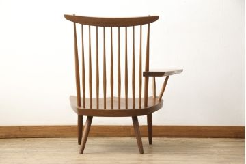 ヴィンテージ　ジョージナカシマ　LOUNGE ARM(ラウンジアーム)　One Arm(ワンアーム、片肘)　CN103　モダンに洗練された右アーム付きラウンジチェア(ジョージ・ナカシマ、イス、椅子、ビンテージ)(R-058954)