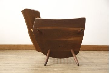 ヴィンテージ　ジョージナカシマ　LOUNGE ARM(ラウンジアーム)　One Arm(ワンアーム、片肘)　CN103　モダンに洗練された右アーム付きラウンジチェア(ジョージ・ナカシマ、イス、椅子、ビンテージ)(R-058954)