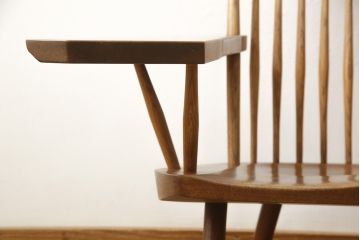 ヴィンテージ　ジョージナカシマ　LOUNGE ARM(ラウンジアーム)　One Arm(ワンアーム、片肘)　CN103　モダンに洗練された右アーム付きラウンジチェア(ジョージ・ナカシマ、イス、椅子、ビンテージ)(R-058955)