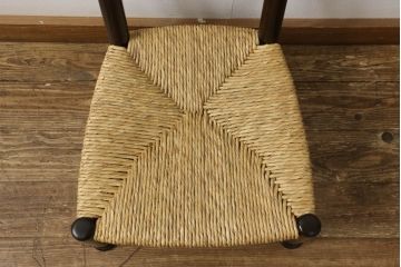 中古　美品　松本民芸家具　白壁荘型　アジアンテイストなお部屋づくりにもオススメの座椅子(定価約10万円)(座いす、座イス、ラッシチェア)(R-058959)