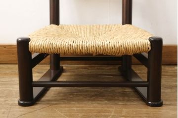 中古　美品　松本民芸家具　白壁荘型　アジアンテイストなお部屋づくりにもオススメの座椅子(定価約10万円)(座いす、座イス、ラッシチェア)(R-058959)