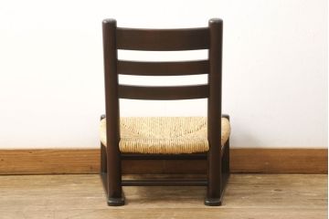 中古　美品　松本民芸家具　白壁荘型　アジアンテイストなお部屋づくりにもオススメの座椅子(定価約10万円)(座いす、座イス、ラッシチェア)(R-058959)