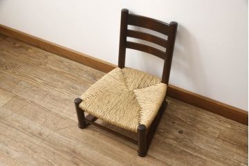 中古　美品　松本民芸家具　白壁荘型　アジアンテイストなお部屋づくりにもオススメの座椅子(座いす、座イス、ラッシチェア)(定価約11万円)(R-058960)