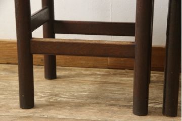 ヴィンテージ家具　松本民芸家具　初期モデル　ラッシ座面がおしゃれなスツール2脚セット(チェア、椅子、ビンテージ)(R-058972)