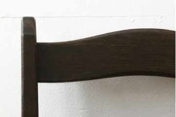 中古　永田良介商店　神戸洋家具　落ち着きのあるシックな佇まいが魅力のラダー型食堂椅子(ダイニングチェア、ラダーバックチェア、ワークチェア、椅子、板座チェア)(R-058974)