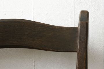 中古　永田良介商店　神戸洋家具　落ち着きのあるシックな佇まいが魅力のラダー型食堂椅子(ダイニングチェア、ラダーバックチェア、ワークチェア、椅子、板座チェア)(R-058974)