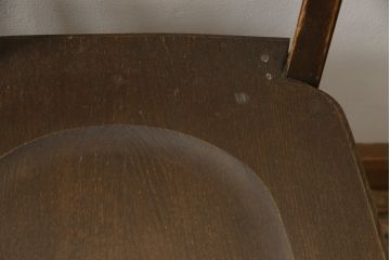 中古　永田良介商店　神戸洋家具　落ち着きのあるシックな佇まいが魅力のラダー型食堂椅子2脚セット(ダイニングチェア、ラダーバックチェア、ワークチェア、椅子、板座チェア)(R-058975)