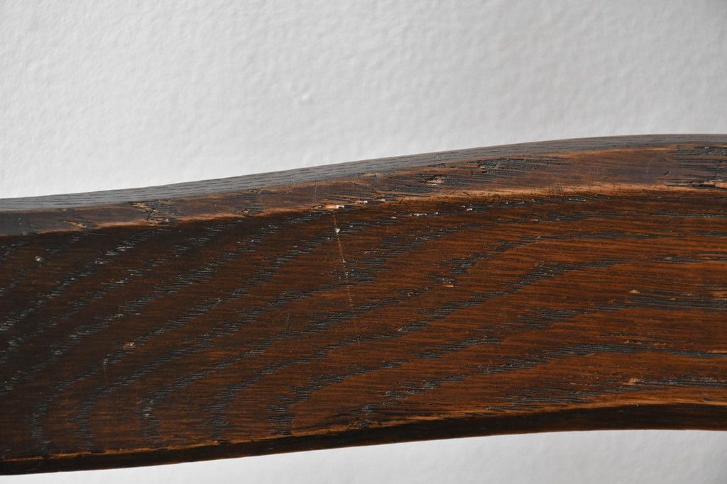 中古 永田良介商店 神戸洋家具 落ち着きのあるシックな佇まいが魅力のラダー型食堂椅子2脚セット(ダイニングチェア、ラダーバックチェア、ワークチェア、椅子、板座チェア)(R-058975)