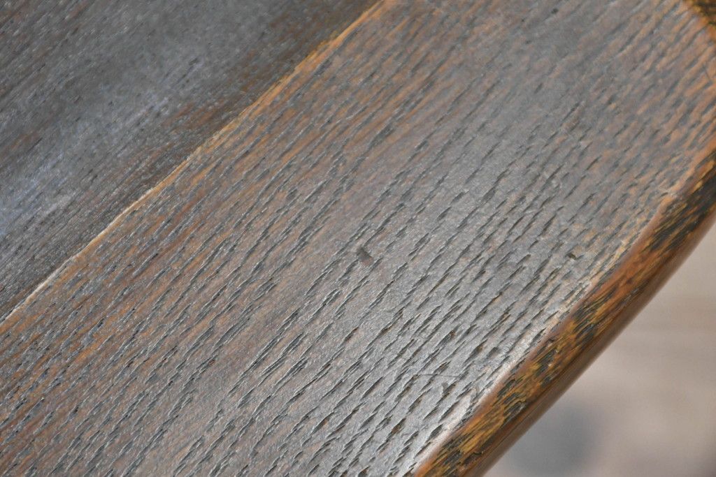 中古 永田良介商店 神戸洋家具 落ち着きのあるシックな佇まいが魅力のラダー型食堂椅子2脚セット(ダイニングチェア、ラダーバックチェア、ワークチェア、椅子、板座チェア)(R-058975)