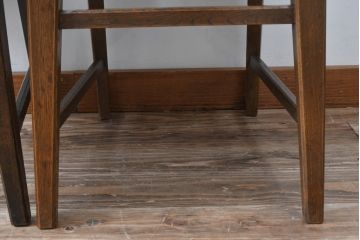 中古 永田良介商店 神戸洋家具 落ち着きのあるシックな佇まいが魅力のラダー型食堂椅子2脚セット(ダイニングチェア、ラダーバックチェア、ワークチェア、椅子、板座チェア)(R-058975)