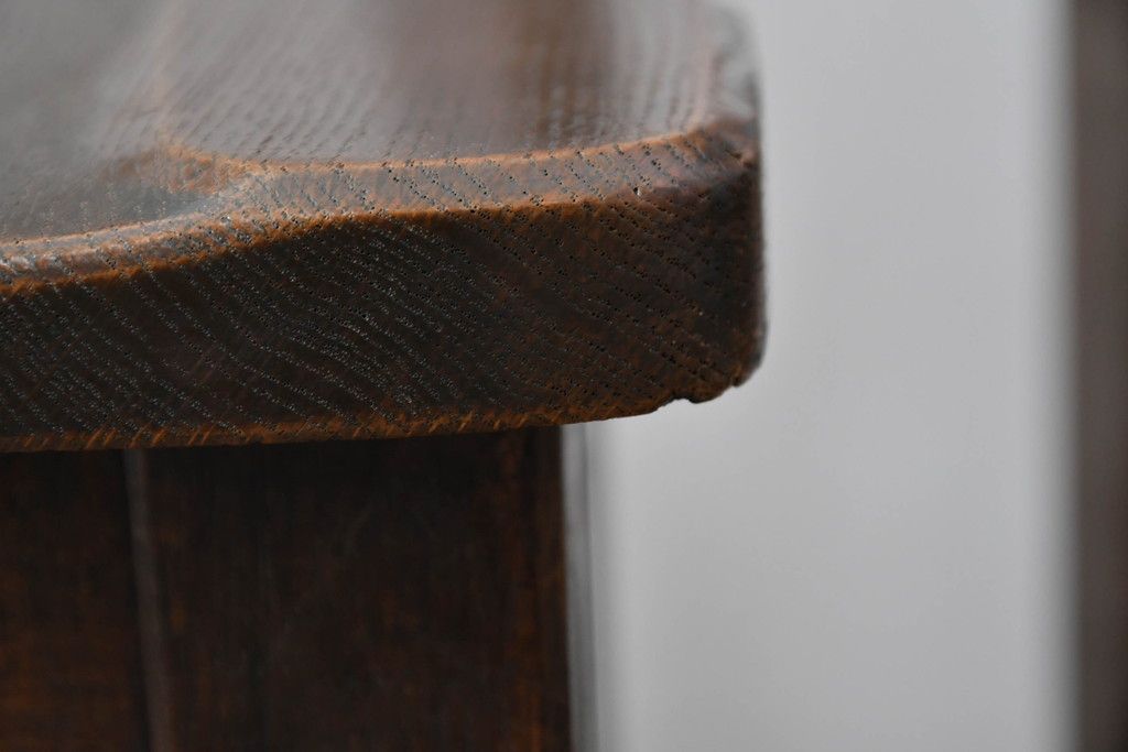 中古 永田良介商店 神戸洋家具 落ち着きのあるシックな佇まいが魅力のラダー型食堂椅子2脚セット(ダイニングチェア、ラダーバックチェア、ワークチェア、椅子、板座チェア)(R-058975)