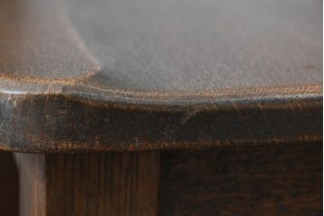 中古 永田良介商店 神戸洋家具 落ち着きのあるシックな佇まいが魅力のラダー型食堂椅子2脚セット(ダイニングチェア、ラダーバックチェア、ワークチェア、椅子、板座チェア)(R-058975)