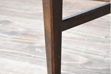 中古 永田良介商店 神戸洋家具 落ち着きのあるシックな佇まいが魅力のラダー型食堂椅子2脚セット(ダイニングチェア、ラダーバックチェア、ワークチェア、椅子、板座チェア)(R-058975)