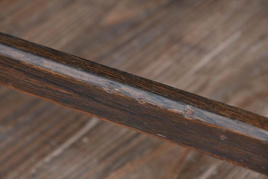 中古 永田良介商店 神戸洋家具 落ち着きのあるシックな佇まいが魅力のラダー型食堂椅子2脚セット(ダイニングチェア、ラダーバックチェア、ワークチェア、椅子、板座チェア)(R-058975)