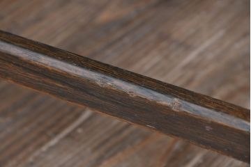 中古 永田良介商店 神戸洋家具 落ち着きのあるシックな佇まいが魅力のラダー型食堂椅子2脚セット(ダイニングチェア、ラダーバックチェア、ワークチェア、椅子、板座チェア)(R-058975)