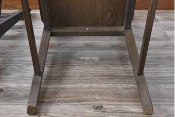 中古 永田良介商店 神戸洋家具 落ち着きのあるシックな佇まいが魅力のラダー型食堂椅子2脚セット(ダイニングチェア、ラダーバックチェア、ワークチェア、椅子、板座チェア)(R-058975)