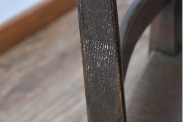 中古　永田良介商店　神戸洋家具　落ち着きのあるシックな佇まいが魅力のラダー型食堂椅子2脚セット(ダイニングチェア、ラダーバックチェア、ワークチェア、椅子、板座チェア)(R-058975)