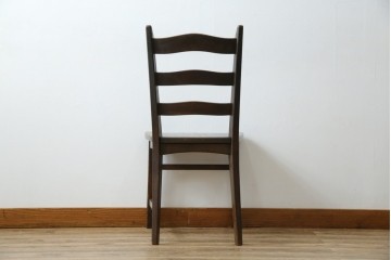 中古　永田良介商店　神戸洋家具　落ち着きのあるシックな佇まいが魅力のラダー型食堂椅子　(R-058975)