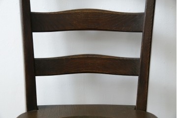 中古　永田良介商店　神戸洋家具　落ち着きのあるシックな佇まいが魅力のラダー型食堂椅子　(R-058975)