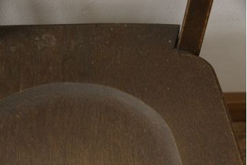中古　永田良介商店　神戸洋家具　落ち着きのあるシックな佇まいが魅力のラダー型食堂椅子2脚セット(ダイニングチェア、ラダーバックチェア、ワークチェア、椅子、板座チェア)(R-058976)