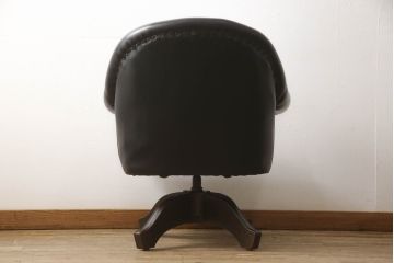 和製アンティーク　合皮　レトロな雰囲気ただよう回転イス(アームチェア、ラウンジチェア、椅子、イス)(R-058978)
