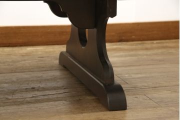 中古　北海道民芸家具　シックなデザインが魅力の折りたたみローテーブル(座卓、ちゃぶ台、文机、センターテーブル、折り畳み)(R-058984)