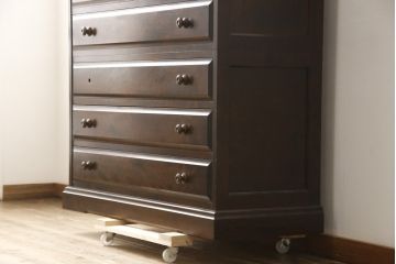 中古　美品　北海道民芸家具　上品な佇まいの2段重ね整理タンス(チェスト、衣装箪笥、引き出し)(R-058992)