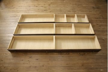 中古　美品　北海道民芸家具　上品な佇まいの2段重ね整理タンス(チェスト、衣装箪笥、引き出し)(R-058992)