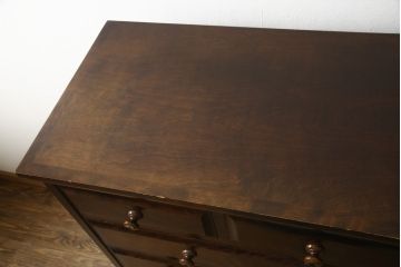 中古　美品　北海道民芸家具　上品な佇まいの2段重ね整理タンス(チェスト、衣装箪笥、引き出し)(R-058992)