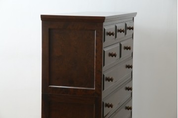 中古　美品　北海道民芸家具　上品な佇まいの2段重ね整理タンス　(R-058992)