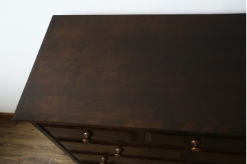 中古　美品　北海道民芸家具　上品な佇まいの2段重ね整理タンス　(R-058992)