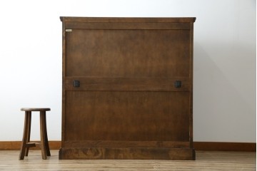 中古　美品　北海道民芸家具　上品な佇まいの2段重ね整理タンス　(R-058992)