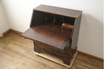 中古　北海道民芸家具　上質な作りが魅力のライティングビューロー(机、在宅ワーク、在宅用、引き出し、ワークデスク)(定価約34万円)(R-058996)