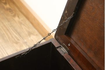 和製ビンテージ　北海道民芸家具　ドレッサーリメイク　クラシカルな佇まいのスツール付きコンソールデスク(コンソールテーブル、机、在宅用、在宅ワーク、ヴィンテージ)(R-058999)