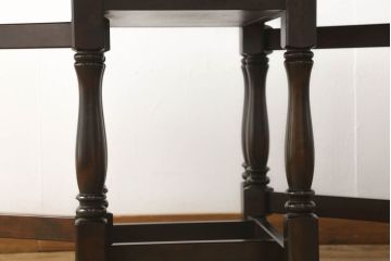 中古　北海道民芸家具　希少な絶版品　引き出し付きで使い勝手の良い上品なバタフライテーブル(ダイニングテーブル、エクステンションテーブル)(R-059000)