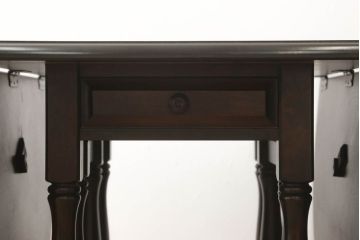 中古　北海道民芸家具　希少な絶版品　引き出し付きで使い勝手の良い上品なバタフライテーブル(ダイニングテーブル、エクステンションテーブル)(R-059000)